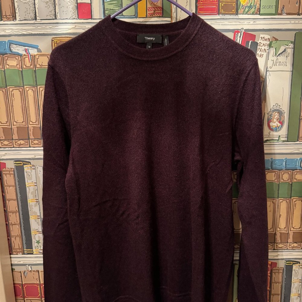 Theory Red Hilles Crew 100% Cashmere Size M
